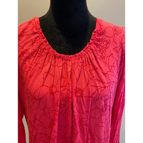 Daisy Fuentes Pullover Blouse Size PXL Top Orange Rounded Neckline + Stretch - Picture 2 of 10